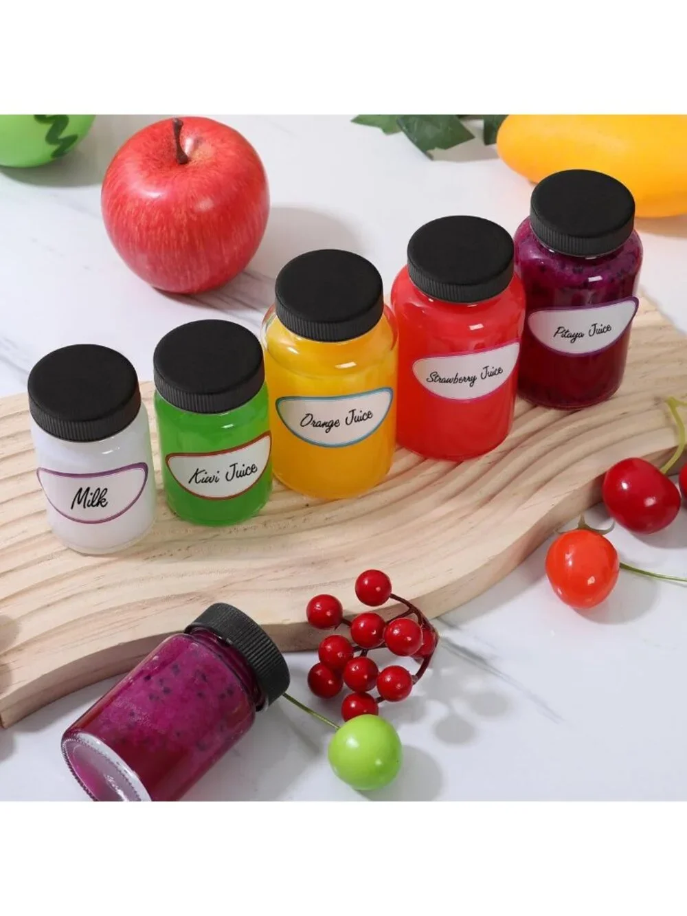 12 Pack Leakproof 4 OZ Glass Shot Bottles | Mini Juice Jars, Reusable Containers